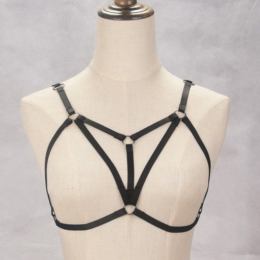 Ladies fashion harness strap bra